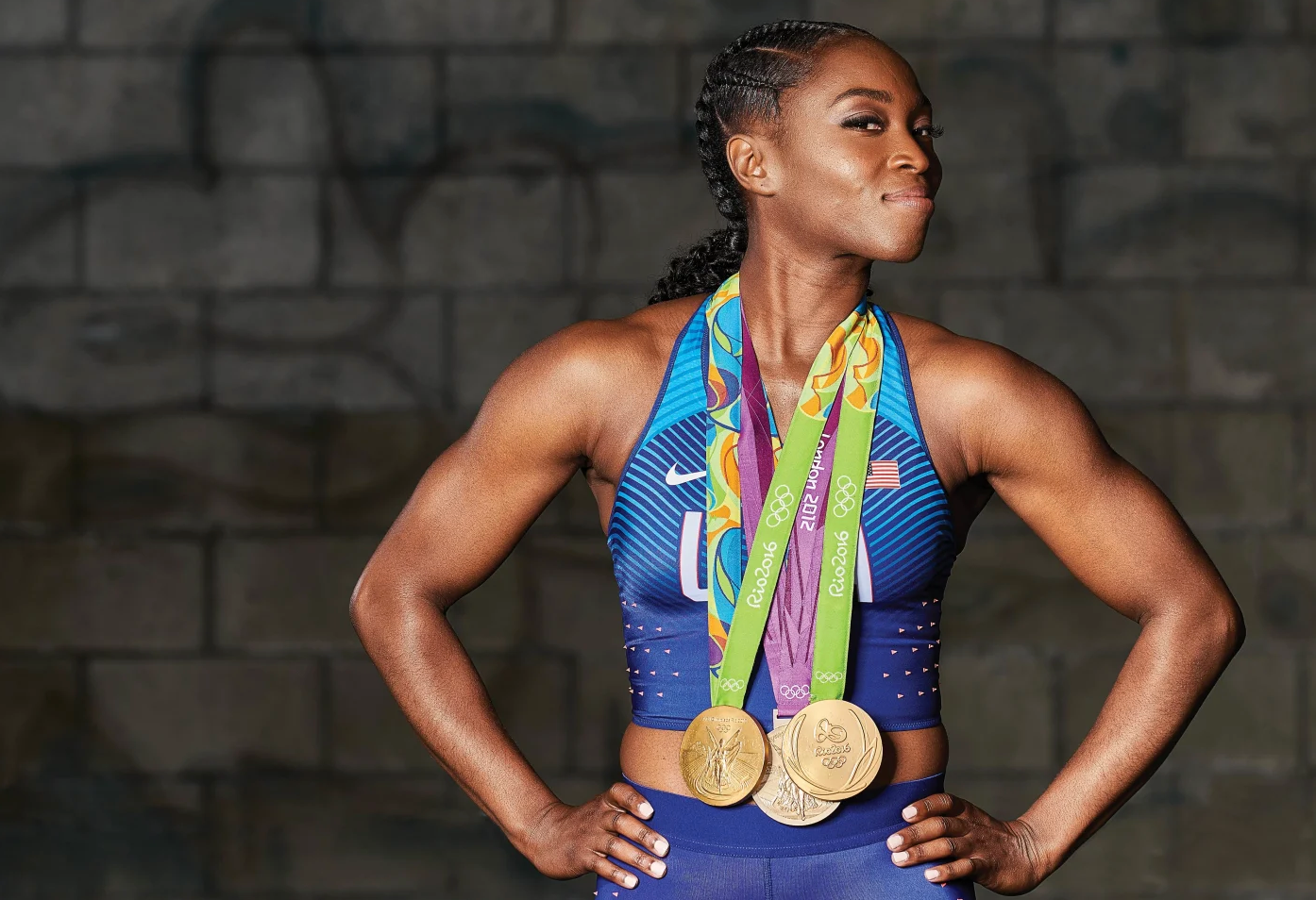 <p><strong>Tianna Bartoletta</strong> wears Comrad for <em>Recovery</em></p>