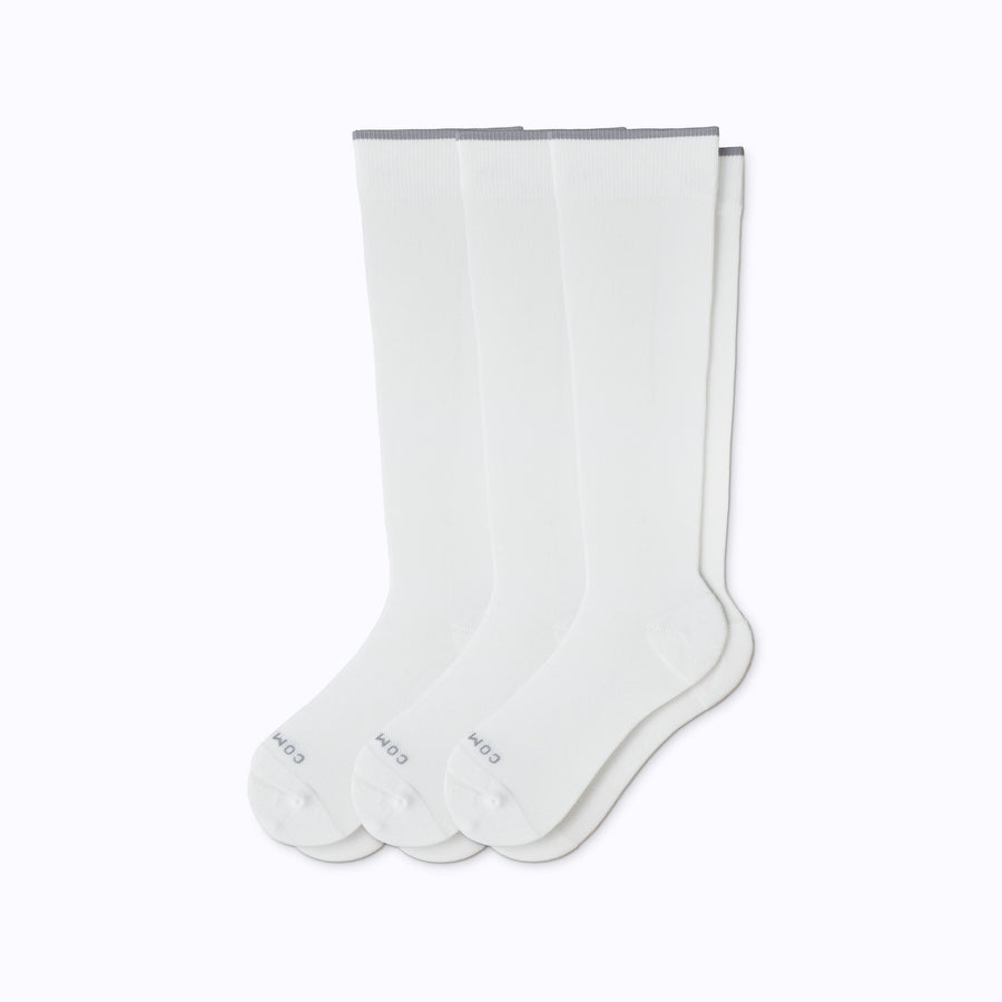3-pack of knee-high compression socks in white