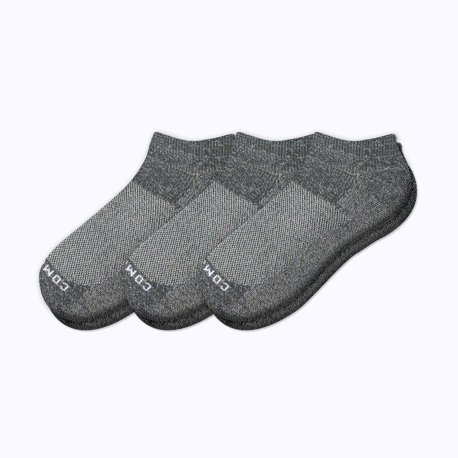 A 3 pack of ankle socks in charcoal