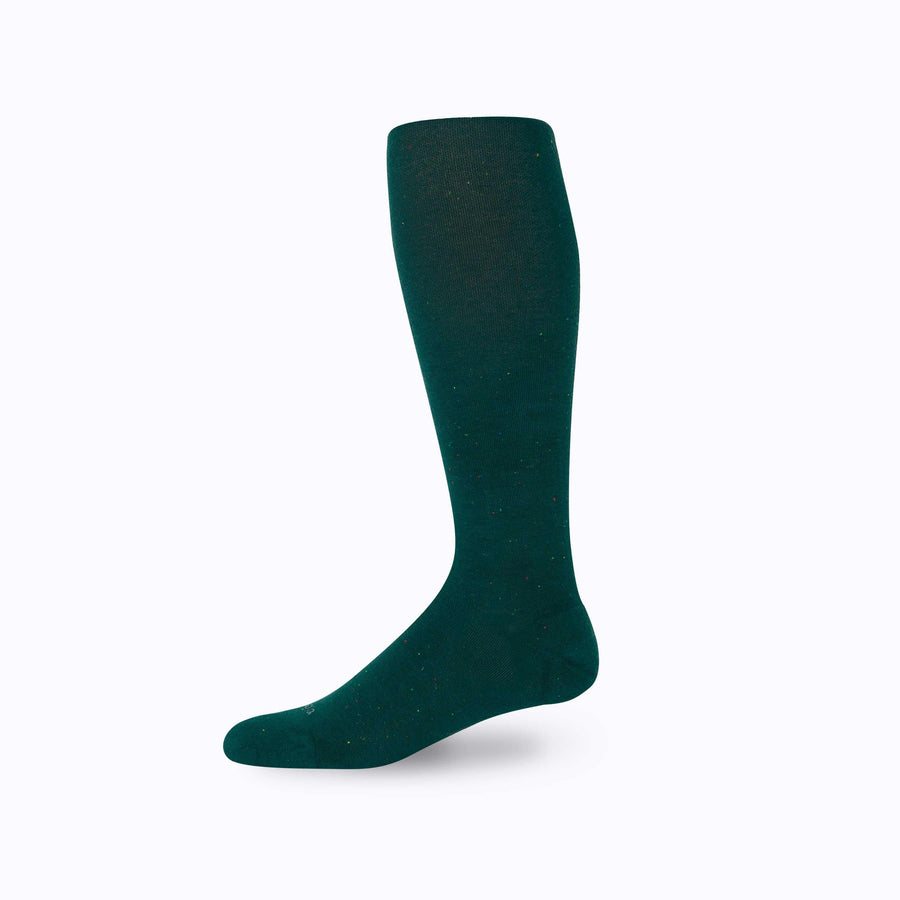 Side view of  recycled cotton socks in botanical-potent-rose confetti