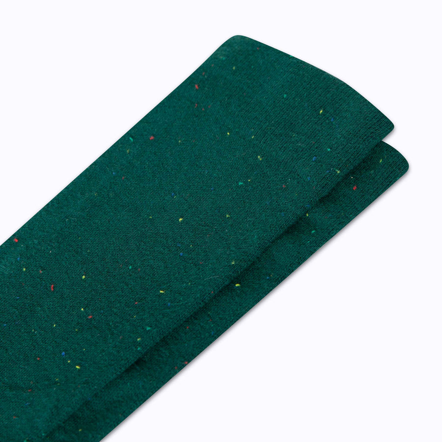 Close up view of  recycled cotton socks in botanical-potent-rose confetti