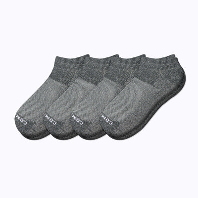 A 4 packed of nylon ankle compression socks in charcoal solid