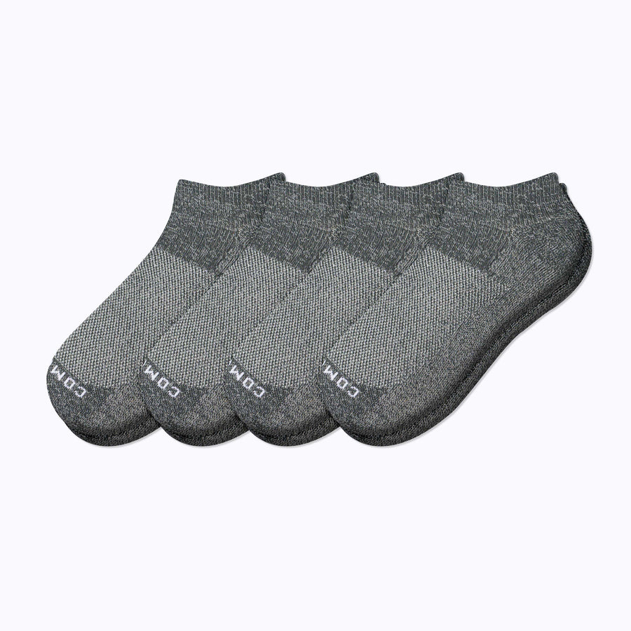 A 4 packed of nylon ankle compression socks in charcoal solid