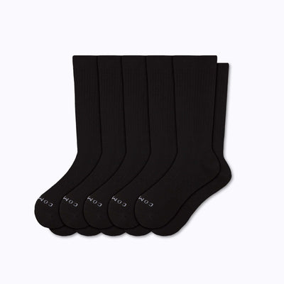 A 6-pack of combed-cotton socks in black solid