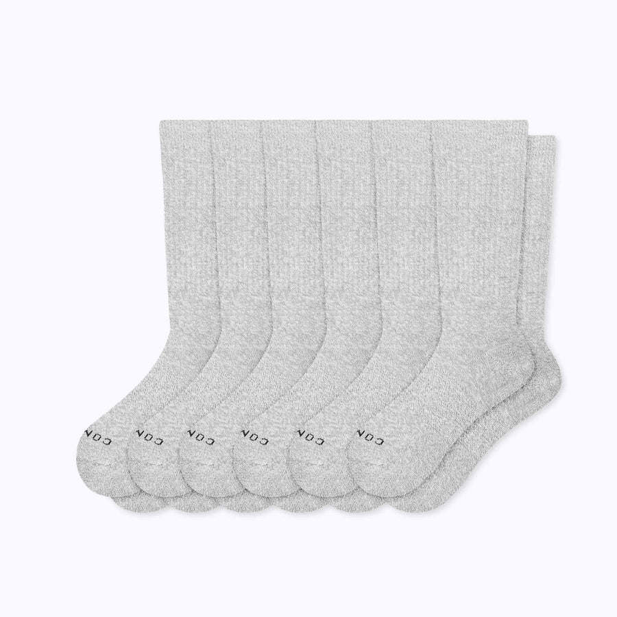 A 6-pack of combed-cotton socks in heather-grey solid