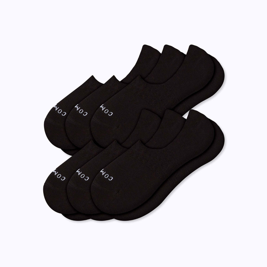 A 6 pack of combed cotton no show socks in black