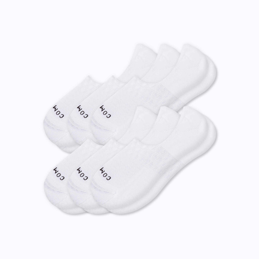 A 6 pack of combed cotton no show socks in white