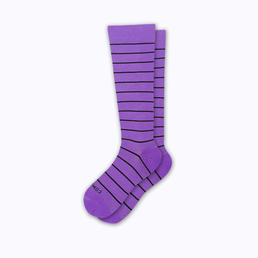Knee-High Compression Socks â€“ Violet/Black