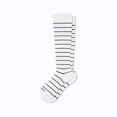 Knee-High Compression Socks â€“ White/Black