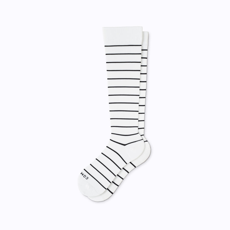 Knee-High Compression Socks â€“ White/Black